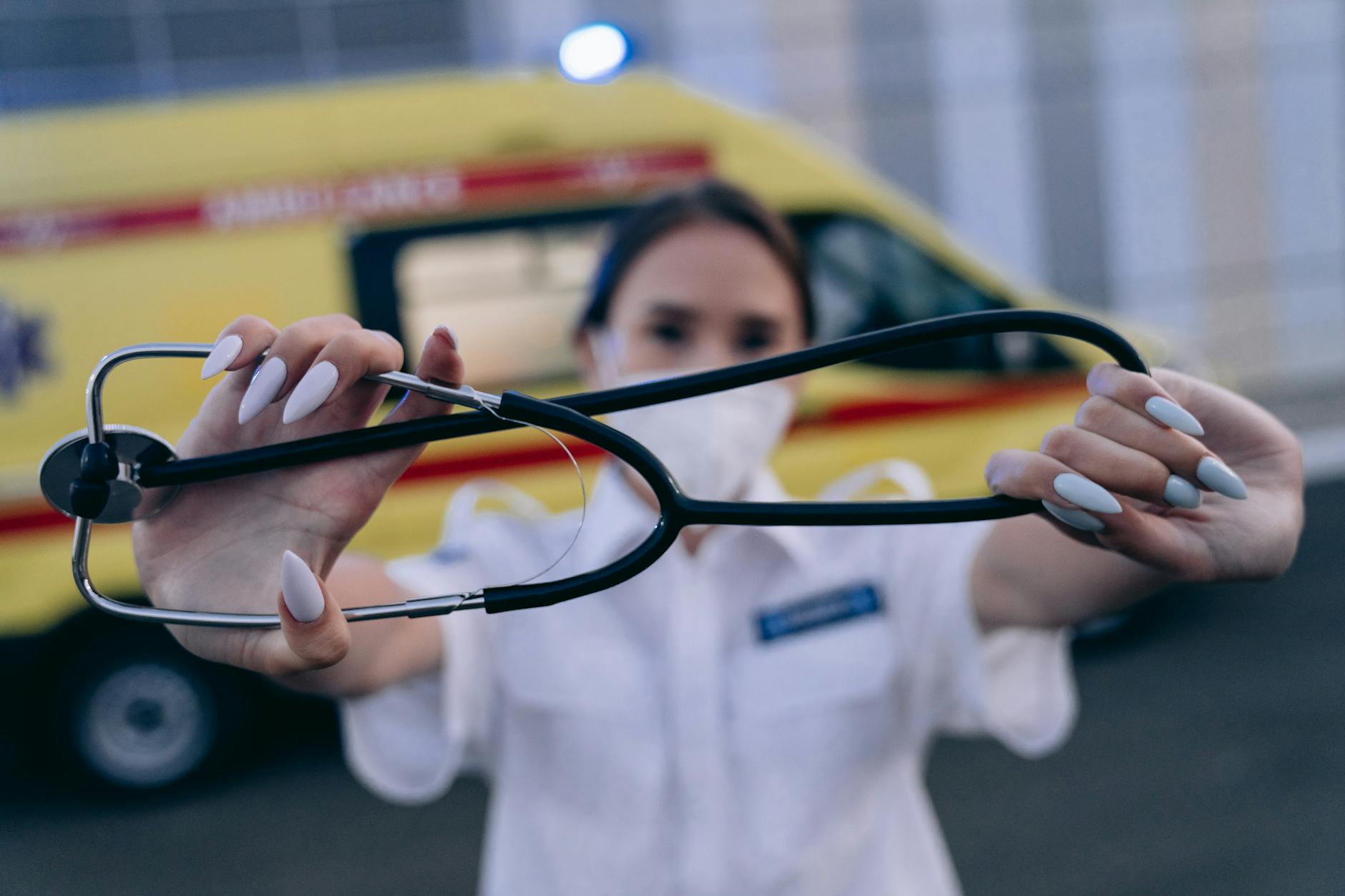 paramedic with stethoscope