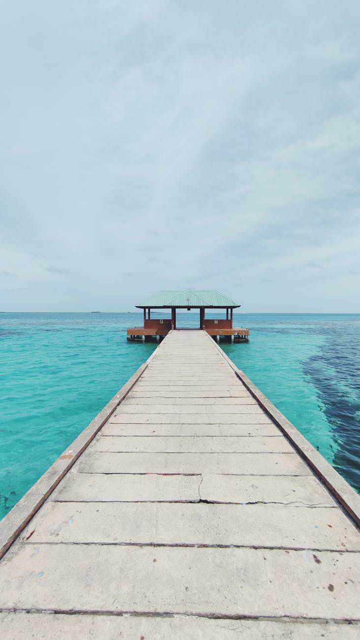 wooden jetty in a turquoise sea