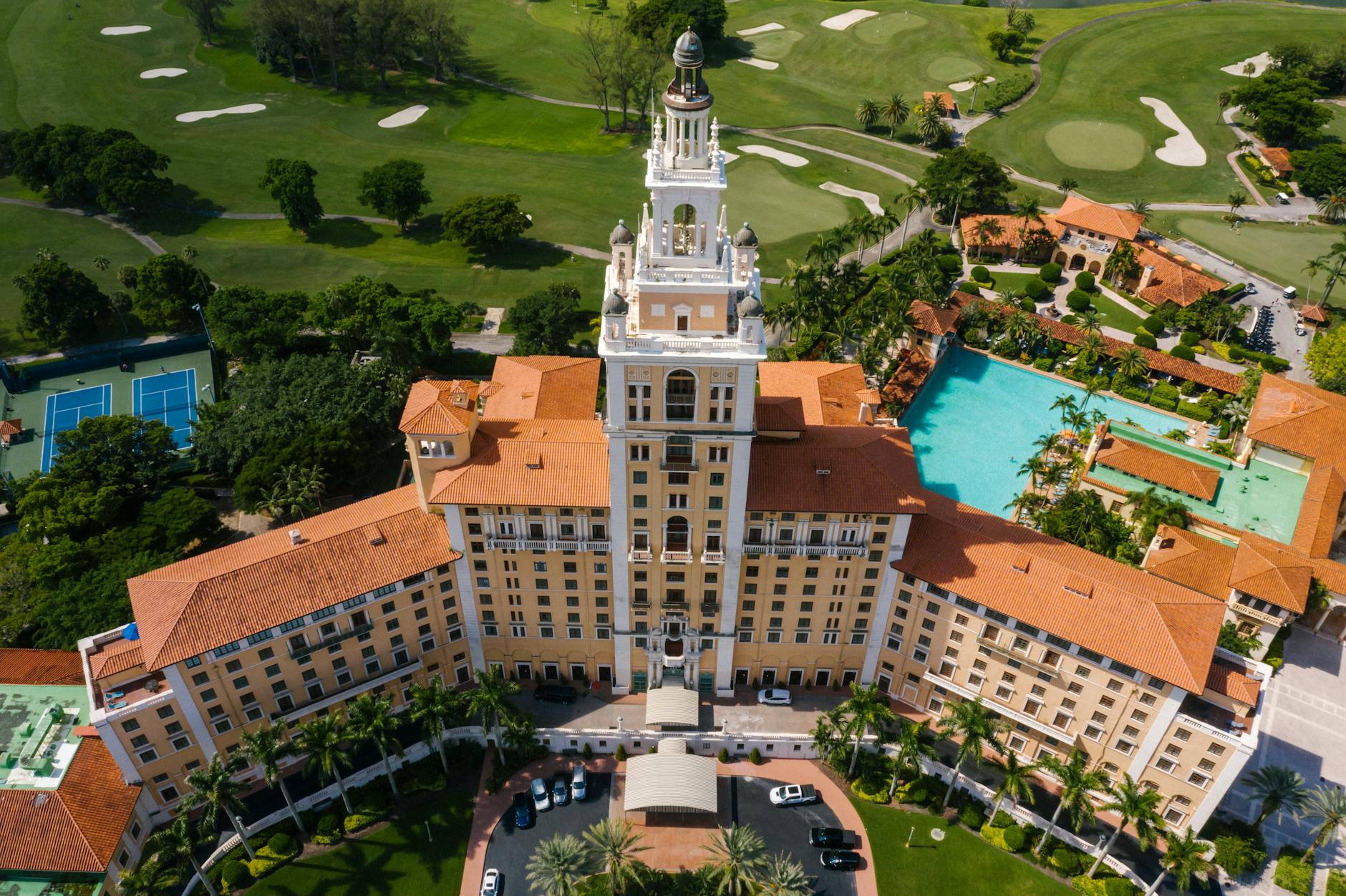 aerial view of biltmore hotel miami coral gables