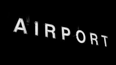 sign airport neon illuminated area